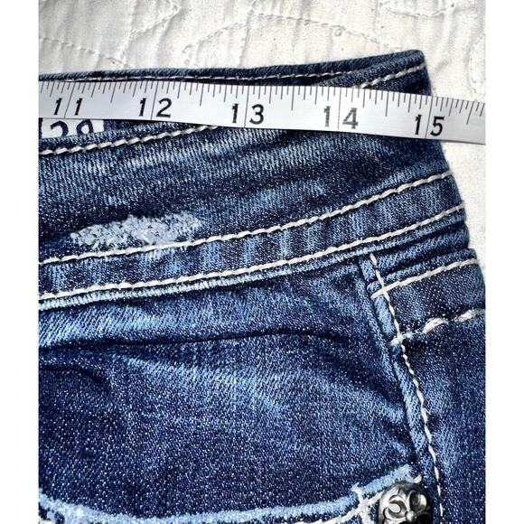 Miss Me Women's Size 28 Skinny Angle Wings Flap Pocket Rhinestone JP60035 Jeans - Picture 9 of 11